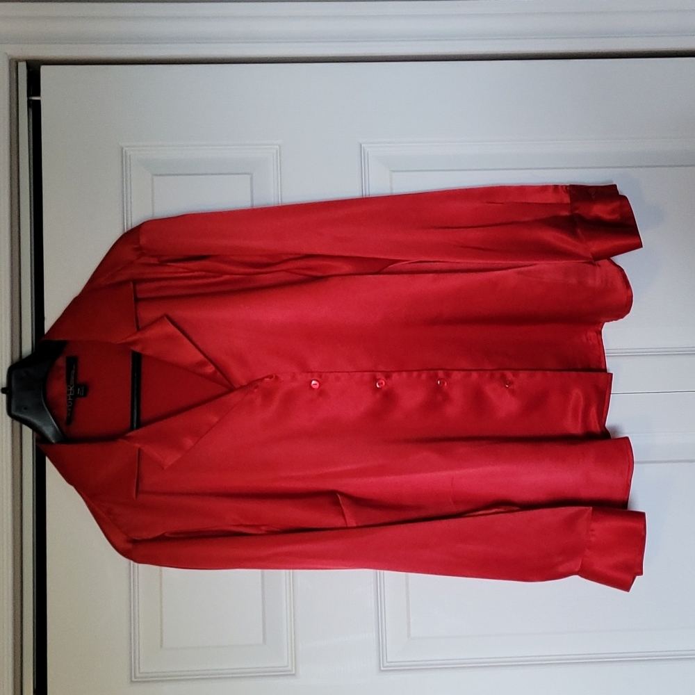 Kasper size 18W red satin blouse